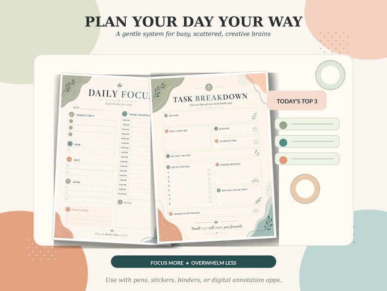 Executive ADHD Planner Printable PDF, Focus Flow, Routines and Organization image 11