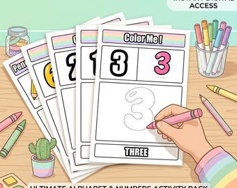 Number Coloring Pages 0–9 Printable Preschool Kindergarten Worksheets ...