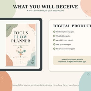 Executive ADHD Planner Printable PDF, Focus Flow, Routines and Organization image 10