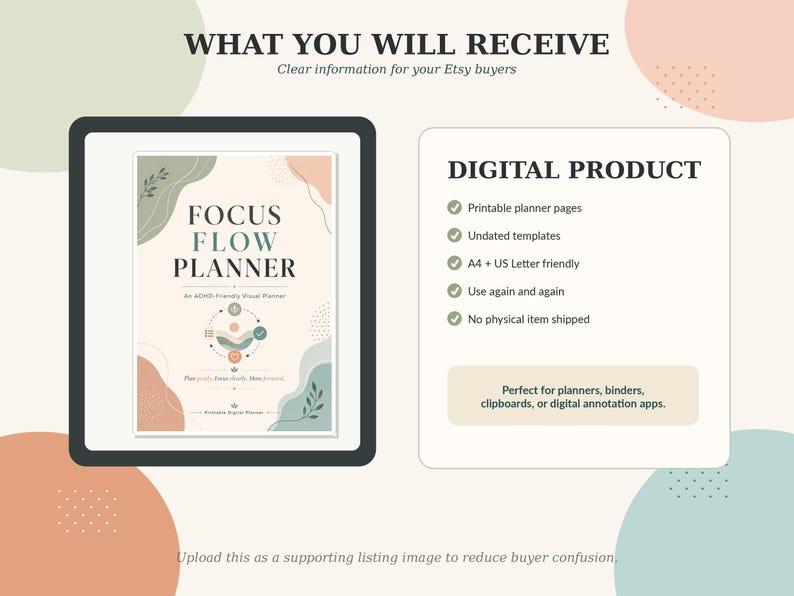 Executive ADHD Planner Printable PDF, Focus Flow, Routines and Organization image 10