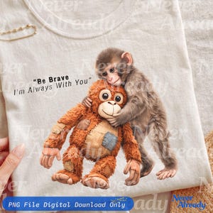 Punch Baby Monkey, png, emotionele knuffelaap, inspirerend citaat, (directe download)