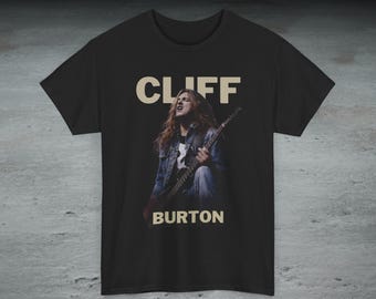 Cliff Burton T-Shirt - Vintage Metal Bassist Tee - 80s Metallica Style Rock Band Shirt - Music Fan Gift Graphic Tee - Unisex Rockers Tee