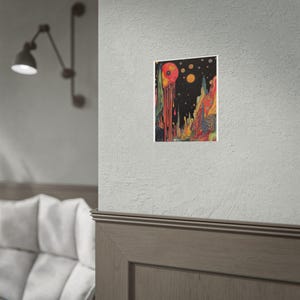 Psychedelic Dripping Planet Rolled Poster | Cosmic Surreal Landscape image 10