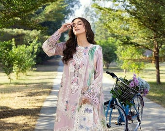 Embroidered lawn dress eid festive guest outfit