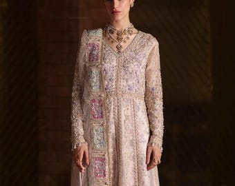 Illic Pink Embroidered Sharara Set: Pakistani Indian Wedding Guest Outfit
