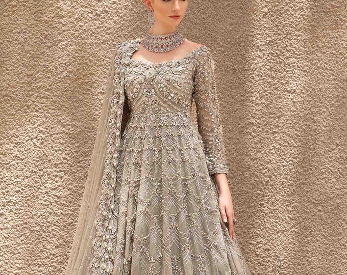 Featured listing image: Latest pakistani indian wedding gown barat william nikkah festive guest outfit