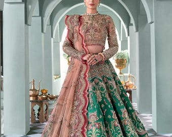 Trending two shade dress bridal lehenga choli pakistani indian wedding william outfit