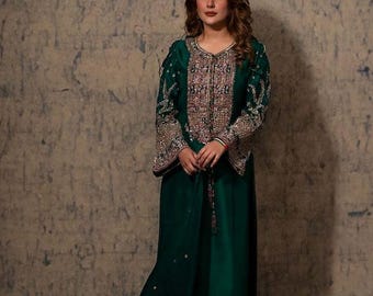 Luxury Raw silk kurta salwar designer dress pakisatni indian wedding guest outfit