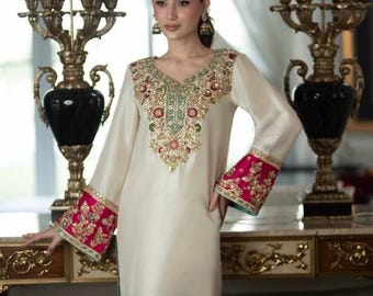 Poshkari Luxury  Embroidered Handmade Kurta Pakistani Indian Wedding Festive Formal Outfit