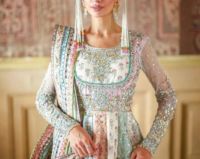 Featured listing image: Pakistani bridal pishwas frock style barat william nikkah formal guest outfit