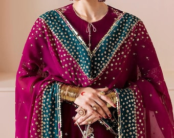 Pakistani formal velvet salwar kameez eid festive party wear outfit