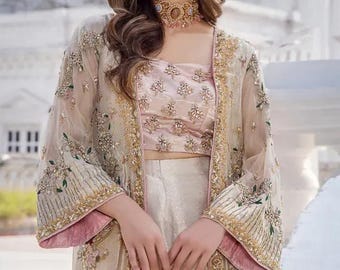 Luxury organza embroiderd dress party wear eid festive guest outfit