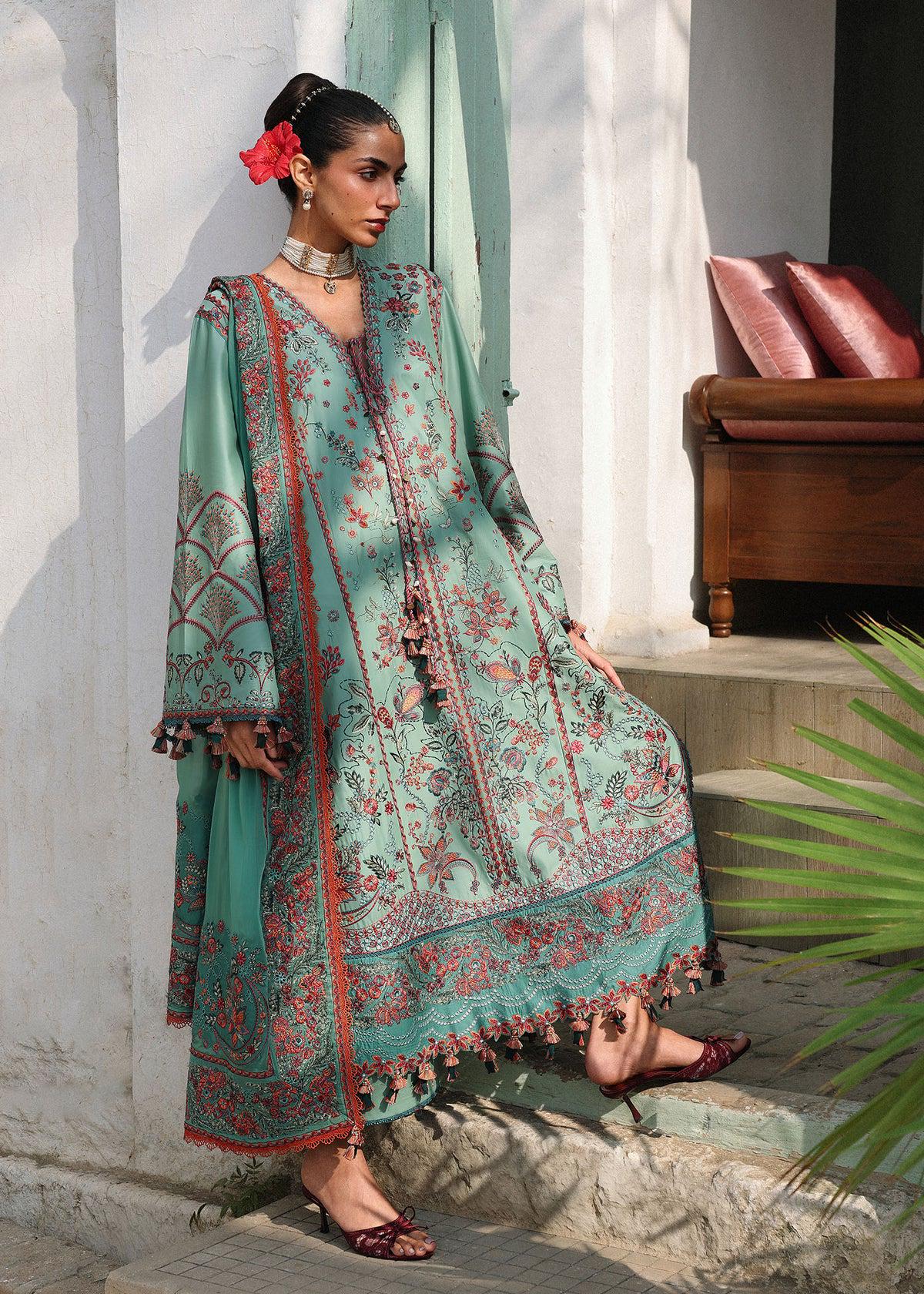 eid green dress Embellished Pakistani Eid Dresses in Dark Green Salwar Kameez LARGE main image 1