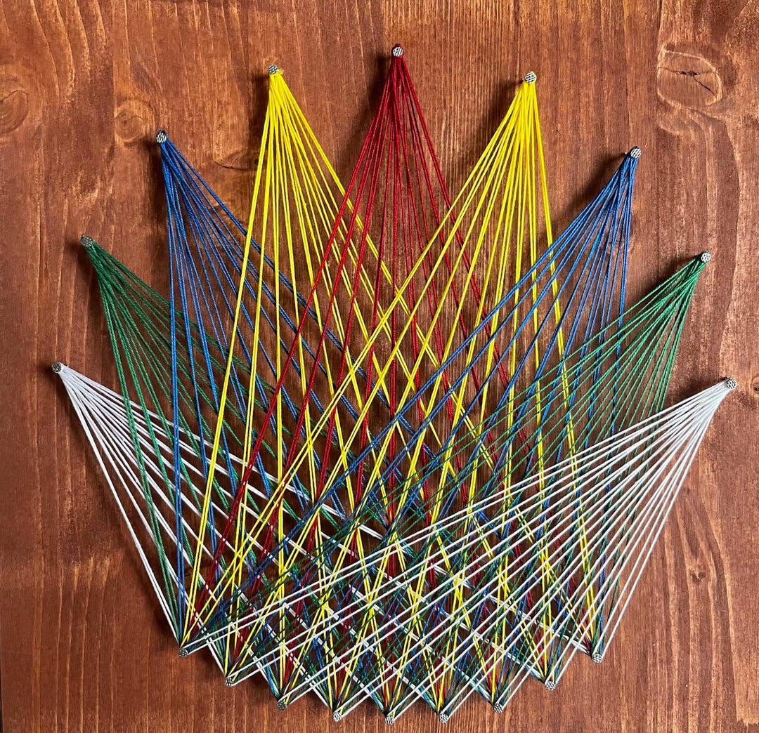 Colorful Crown String Art on Wood Wall Hanging - Etsy