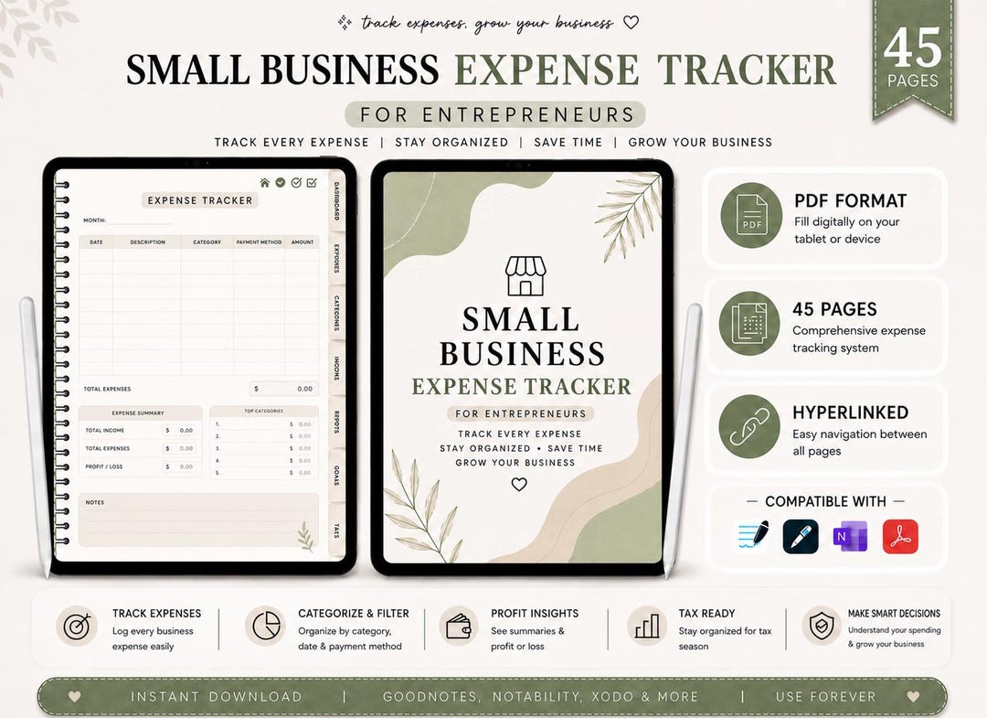 Small Business Expense Tracker Printable| Budget Tracker for ...