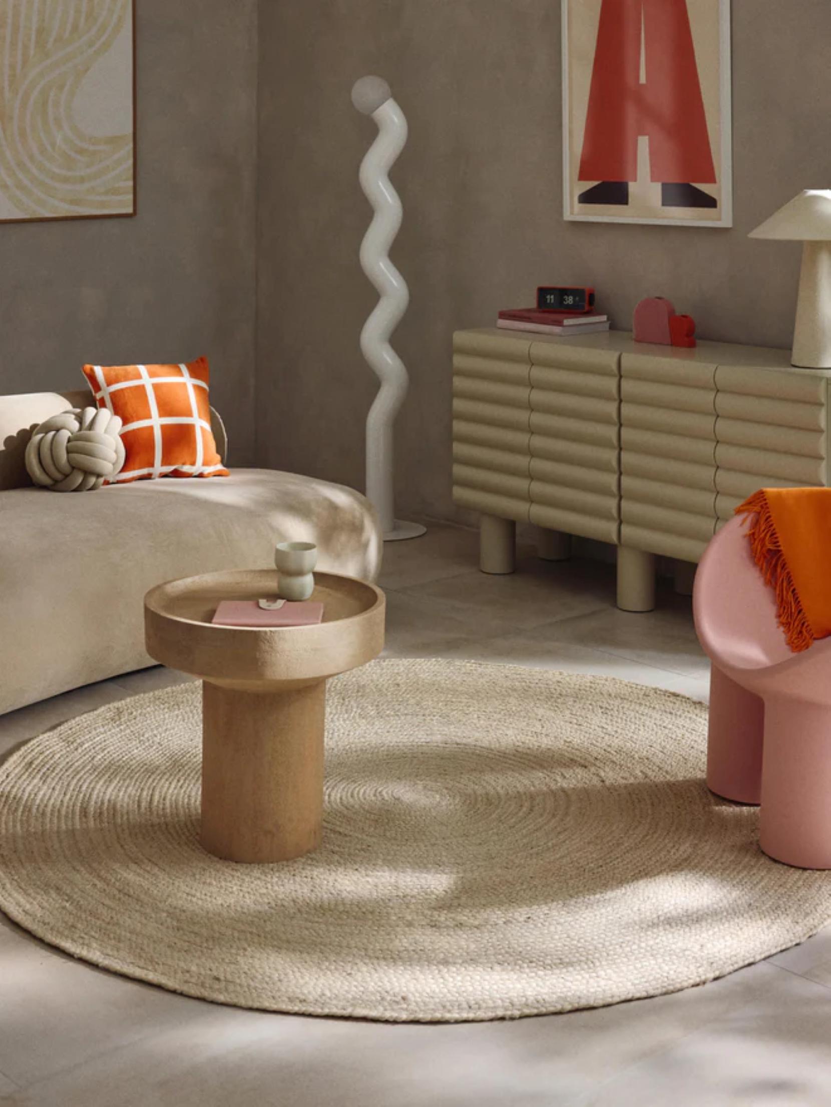 Off White Rug Roumd Handmade off White Jute Round Rug, Minimalist Boho Scandinavian Area ...