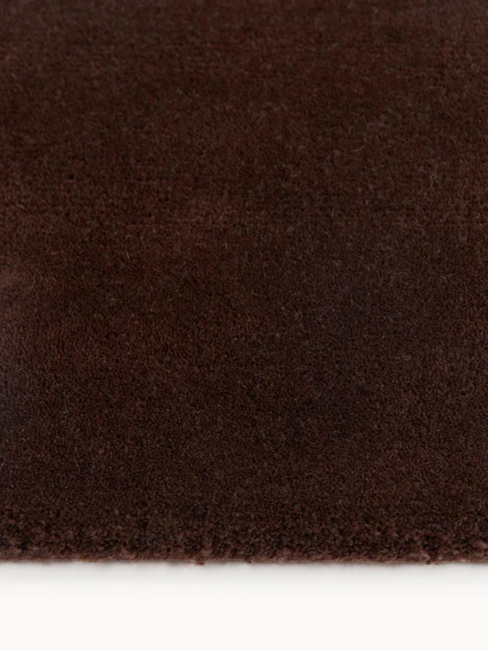 Wool Rug Candy Hand Tufted Wool Rug, Chocolate Brown Plush Carpet, Custom Size Living ...