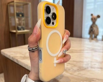 Matte Clear Candy Color MagSafe iPhone Case, Shockproof, Anti-Fingerprint, Non-Slip Grip
