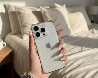 Glitter Clear TPU iPhone Case – Shockproof Soft Bumper Protection