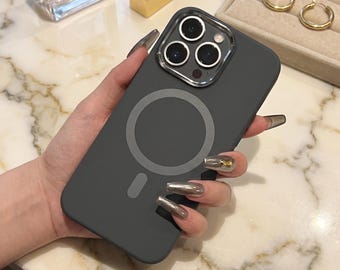 MagSafe Silicone iPhone Case, Shockproof Liquid Cover, Wireless Charging Compatible