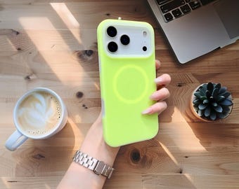 Candy Color Silicone iPhone Case, Soft Jelly Mag Safe Cover, Wireless Charging Compatible