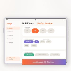 Agenda d'entraînement interactif | Moniteur d'activité HTML | Compteur de calories et journal | Planificateur de salle de sport hors ligne | Téléchargement numérique