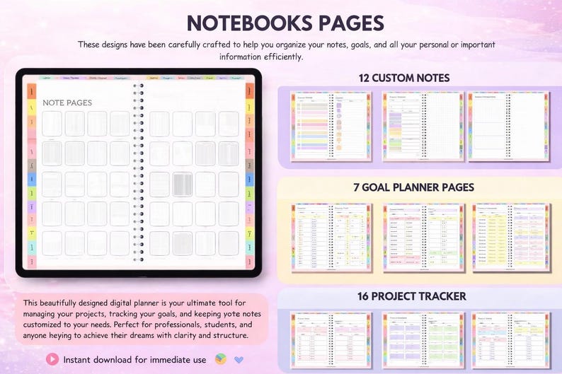 All-in-one Digital Planner 2026-2028, Hyperlinked Goodnotes Template ...