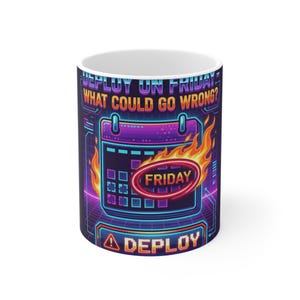 Deploy on Freitag Tasse - Lustiges Geschenk für Programmierer - Software Engineer Geburtstag
