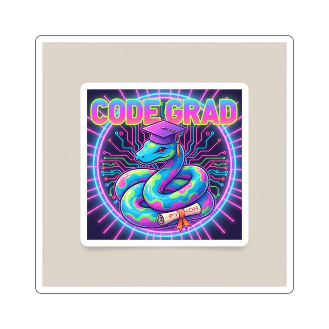 Python Graduation Sticker - Funny Coding Gift - Software Engineer ...