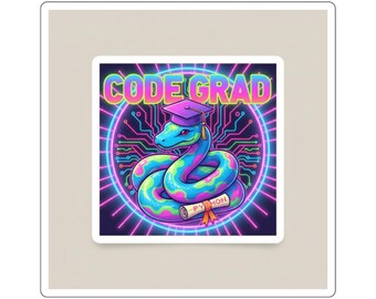 Naklejka na ukończenie szkoły Python – zabawny prezent dla programisty