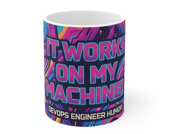 Kubek dla inżyniera DevOps – zabawny cytat o chmurze – prezent dla programisty oprogramowania