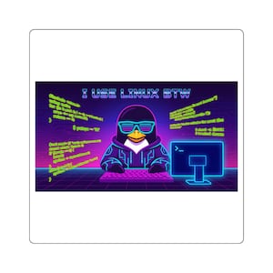 "Linux Programmierer Aufkleber - ""Ich nutzeLinux BTW""."