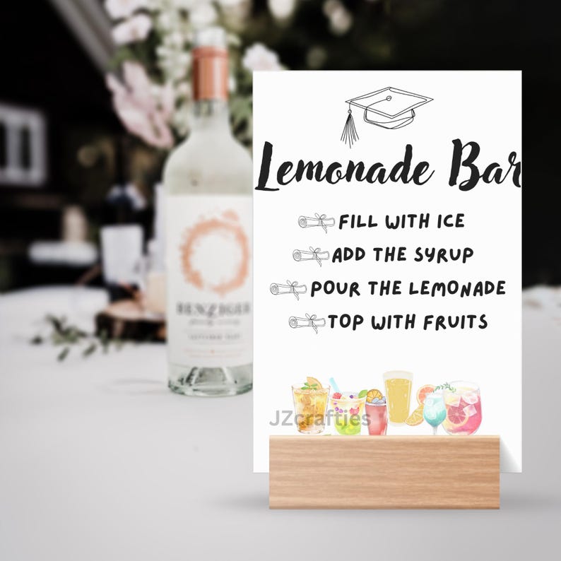 Graduation Lemonade Bar Sign, Class of 2026 Drink Station Decor ...