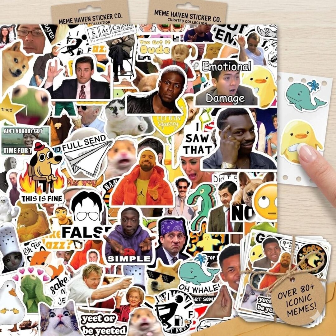 Wth Sticker 306pcs Funny Meme Vinyl Stickers Pack, Waterproof Laptop Stickers Bulk ...