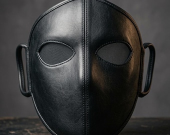 Handmade Leather Face Mask – Gothic Cyberpunk Mask, Futuristic Cosplay Mask, Punk Biker Fashion Mask, Custom Costume Accessory