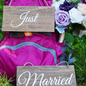 Lightweight Just Married Backpack Signs