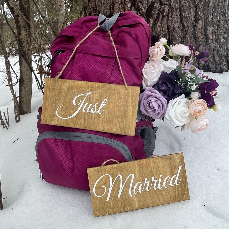 Just Married Backpack Signs - Etsy