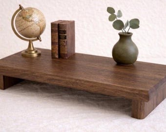 Soporte de exhibición de nogal macizo, soporte de madera minimalista, organizador de encimera de cocina, decoración de estantes