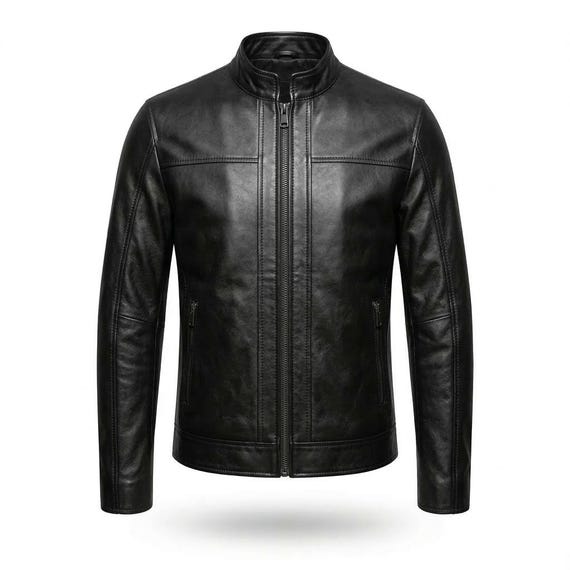 Men's Leather Jacket | Handmade Black Biker Style | Real Leather Motorcycle Racing Jacket