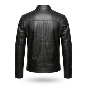 Men's Leather Jacket | Handmade Black Biker Style | Real Leather Motorcycle Racing Jacket image 4