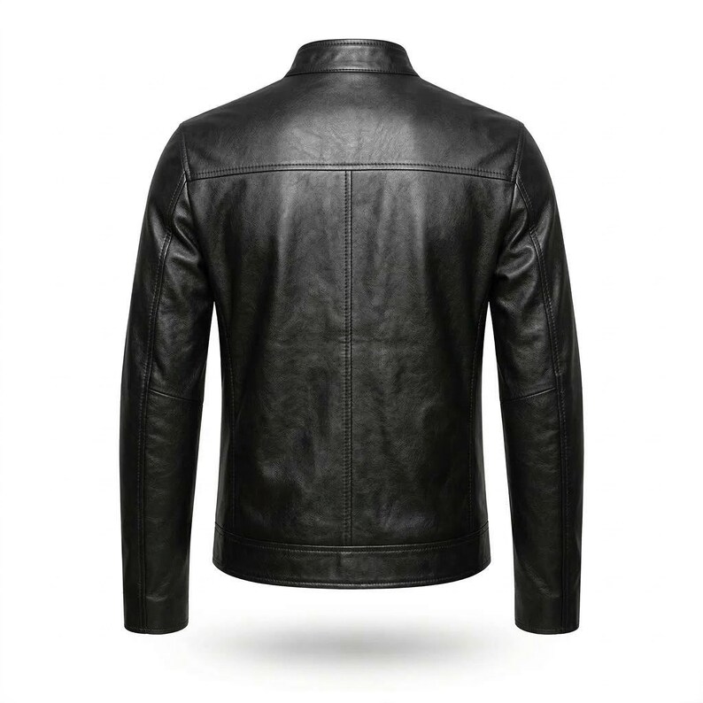 Men's Leather Jacket | Handmade Black Biker Style | Real Leather Motorcycle Racing Jacket image 4
