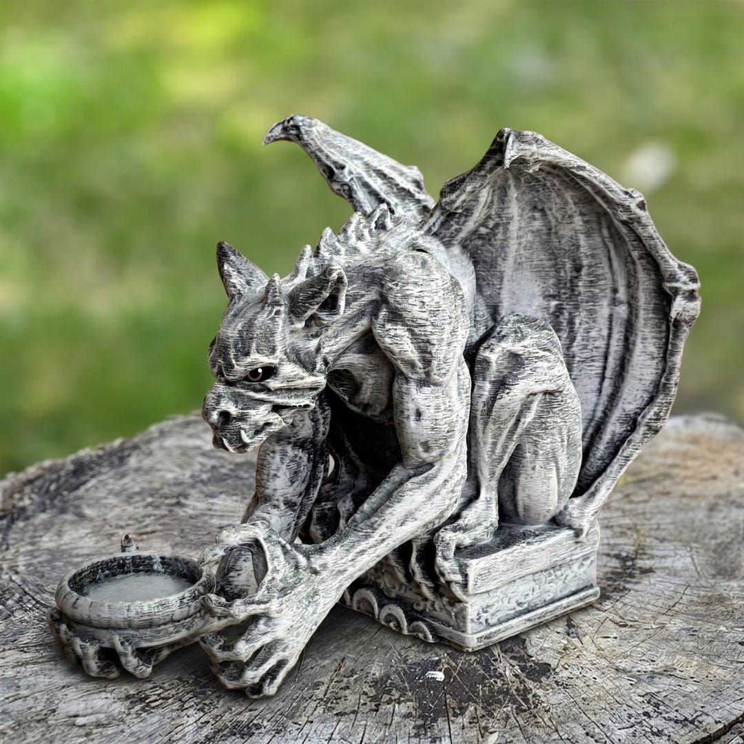 Concrete Gargoyle Statue Gothic Garden Decor Stone Gremlin Sculpture ...