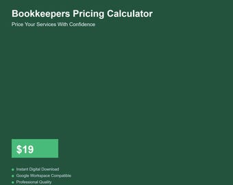 Buchhalter-Preisrechner: Service-Rate-Vorlage (Digitaler Download für Google Sheets & Excel)