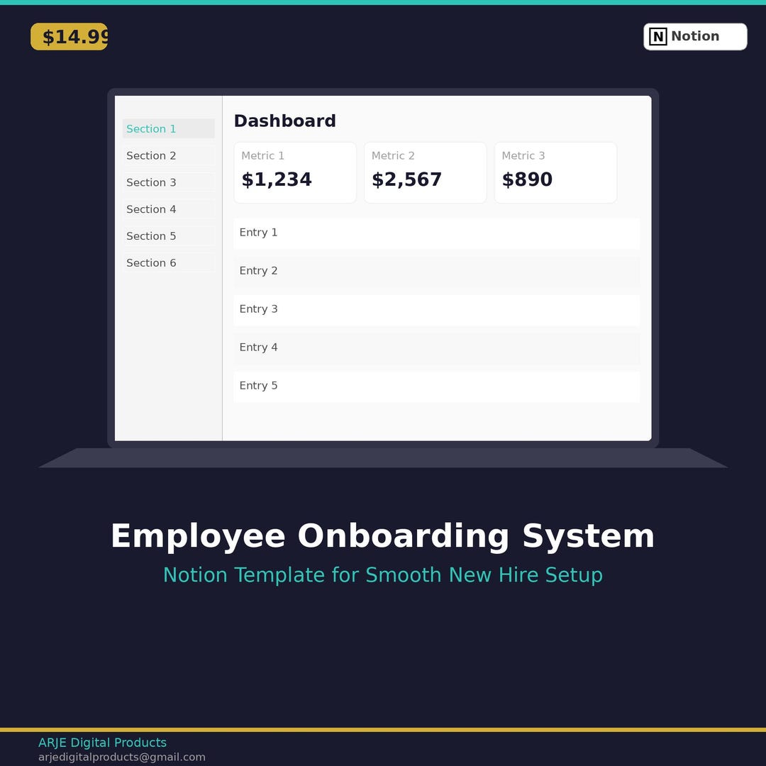 Employee Onboarding System Notion Template | New Hire Checklist, HR ...