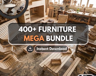400+ Furniture Wooden Bundle | CNC Woodworking Patterns | Wooden Table Chair | Digital Download