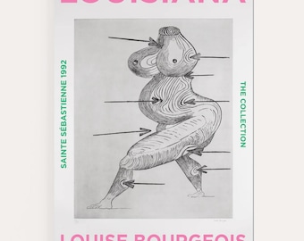 Original Louise Bourgeois Ausstellungsplakat - Saint Sébastienne - offizieller Museumsdruck - großes Plakat