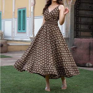 white christmas dresses Red 100% Cotton Asymmetrical Fit and Flare Midi Dress 56