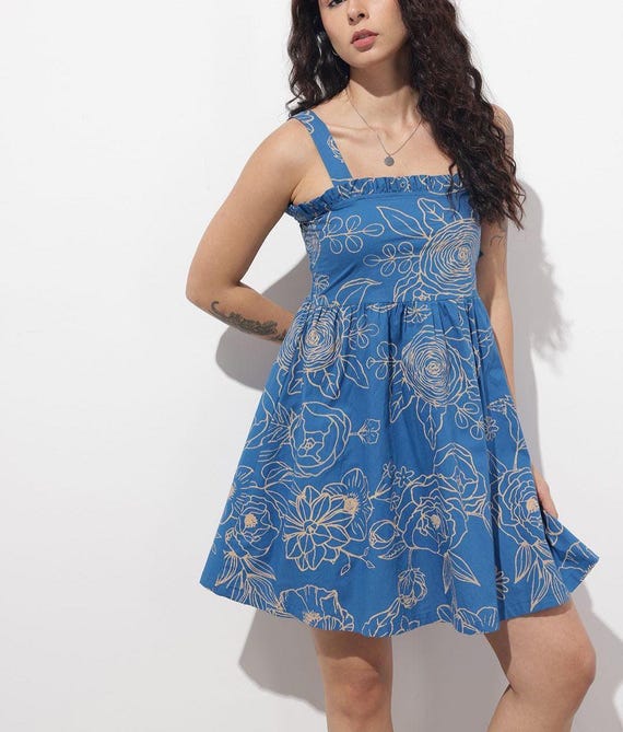 mini flowy summer dresses POL Summer Blossom Floral Halter Neck Flowy Mini Dress  Z & Joxa Co