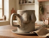 Black Ceramic Mug – Minimalist Sculptural Coffee Cup Unique Pottery Gift