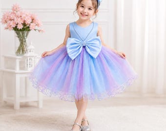 Julklänning för babyflicka, prinsessa, dopklänning, 1-årsfestklänning, festklänning för baby, brudklänning för bröllopsblommor